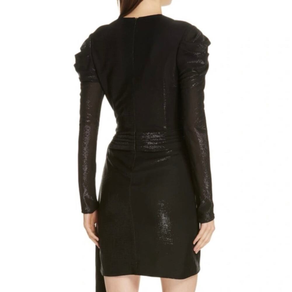 Jonathan Simkhai Black Metallic Slinky V Neck Belted Wrap Dress S $575 - Picture 4 of 12